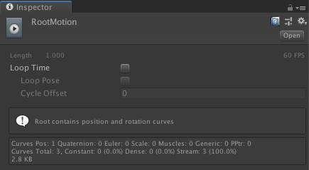 Unity 18 3から Generate Root Motion Curves のオプションが無くなった という話 Unity Connect