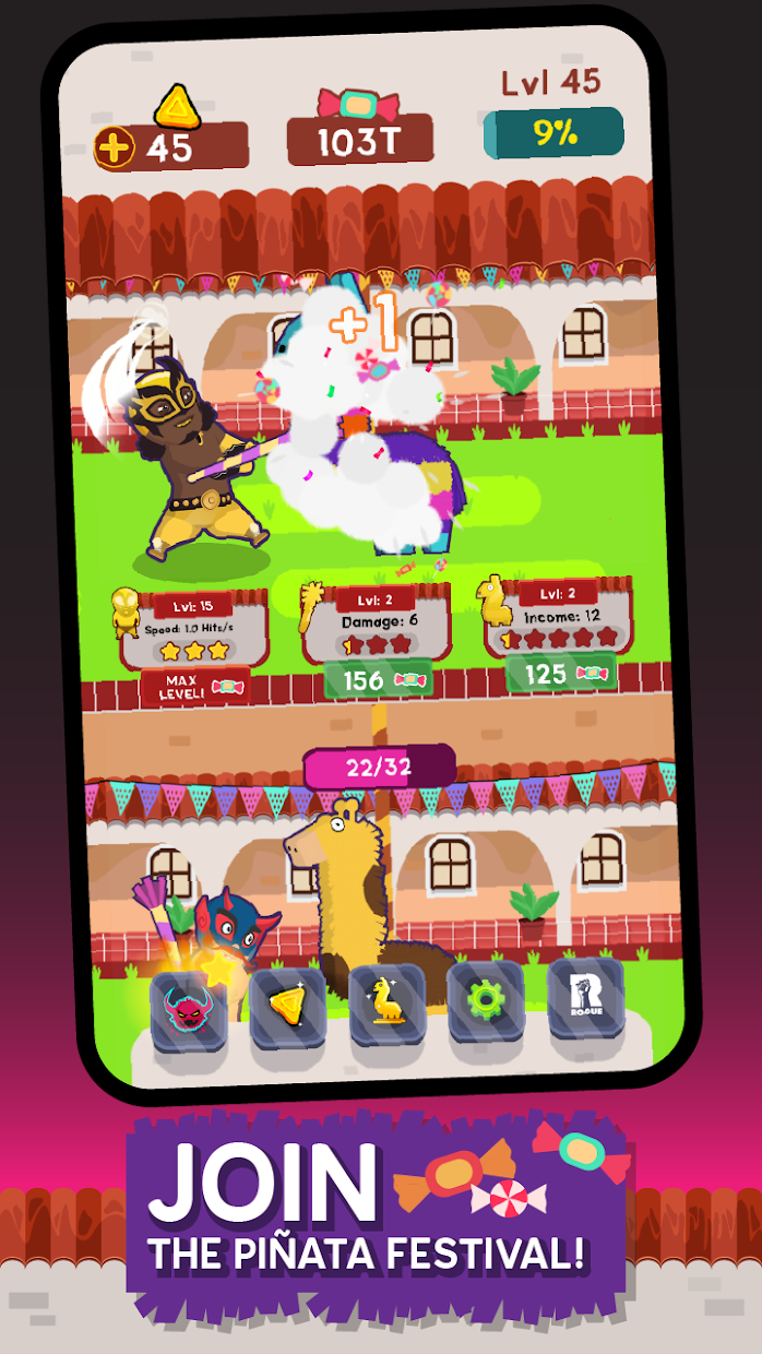 Screenshot 1: Pinata Punishers: Idle Clicker