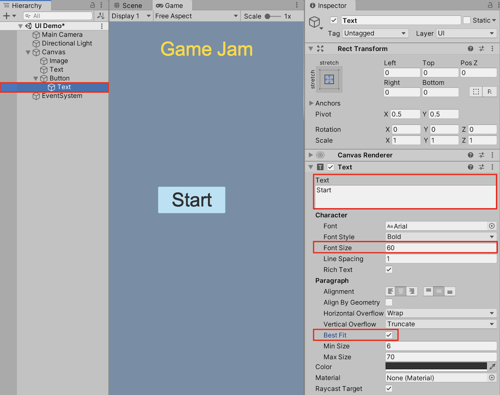 Unity gameobjects and text ui change size and position while