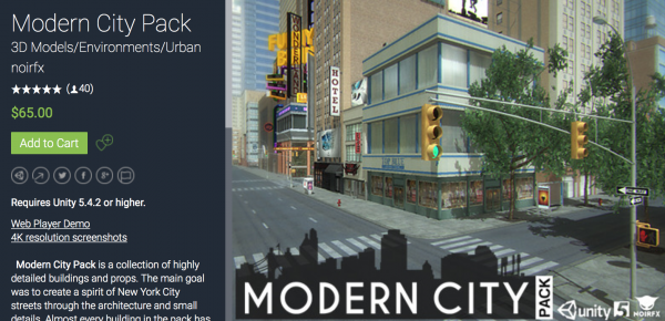 Modern City Pack介绍 Unity Connect