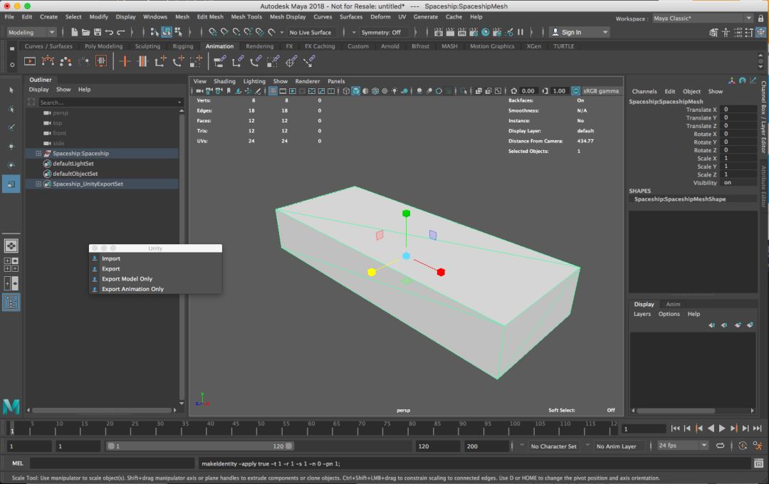 how to export fbx from maya to unity